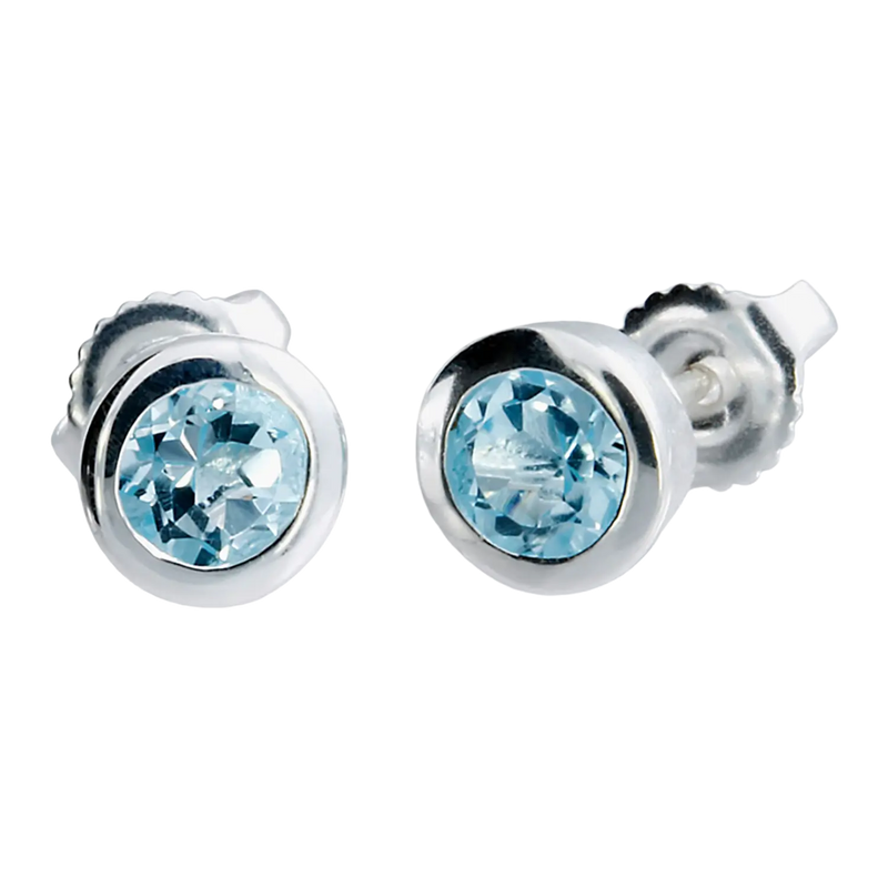 Ohrstecker Silber mit Sky Blue Topas