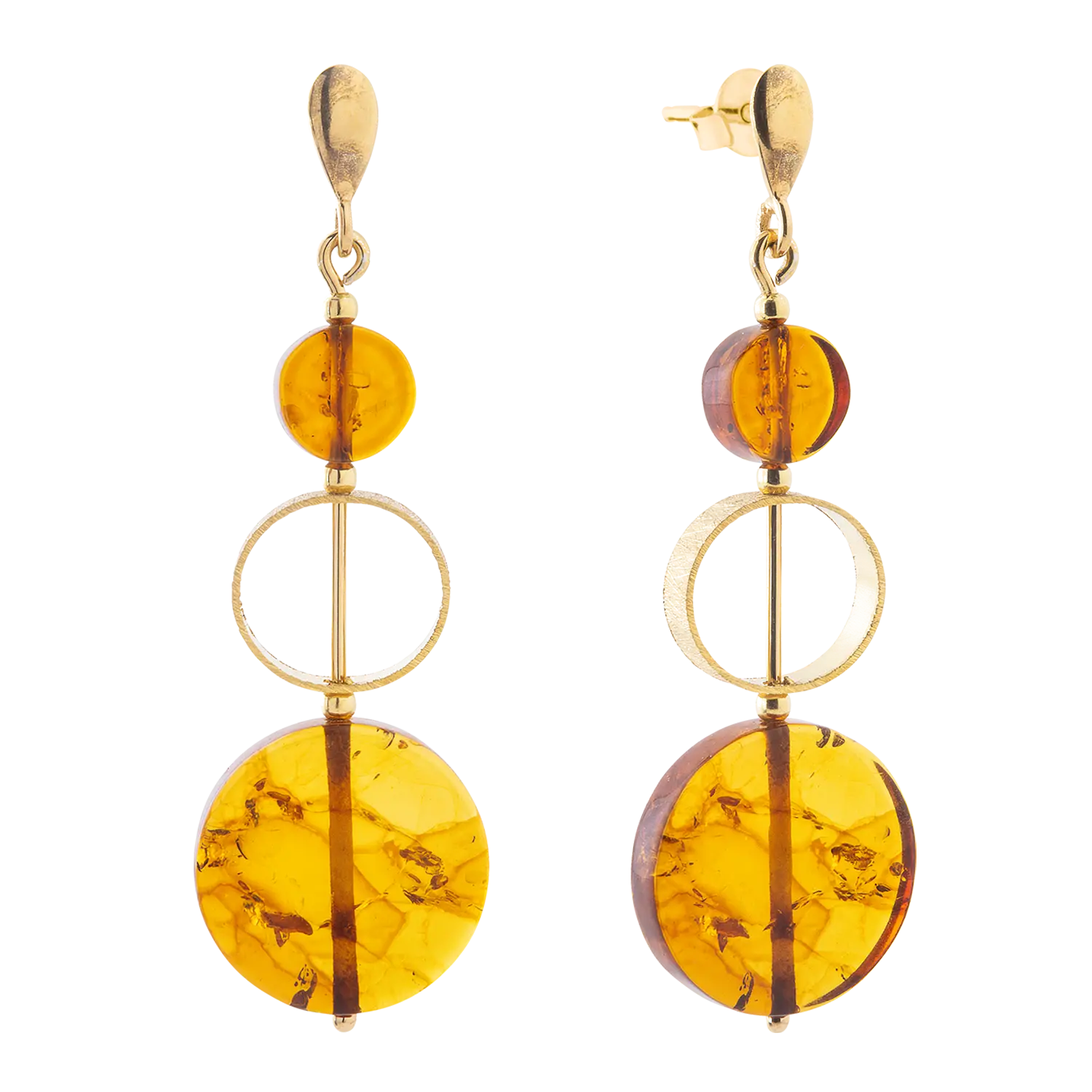 Elegantes Schmuckdesign: Ohrstecker "Sinope" aus vergoldetem 925er Silber.