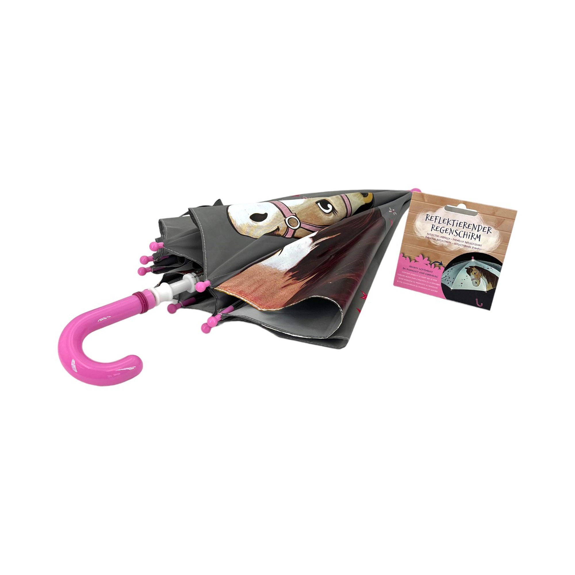 Reflektierender Kinderschirm mit Pferdemotiv