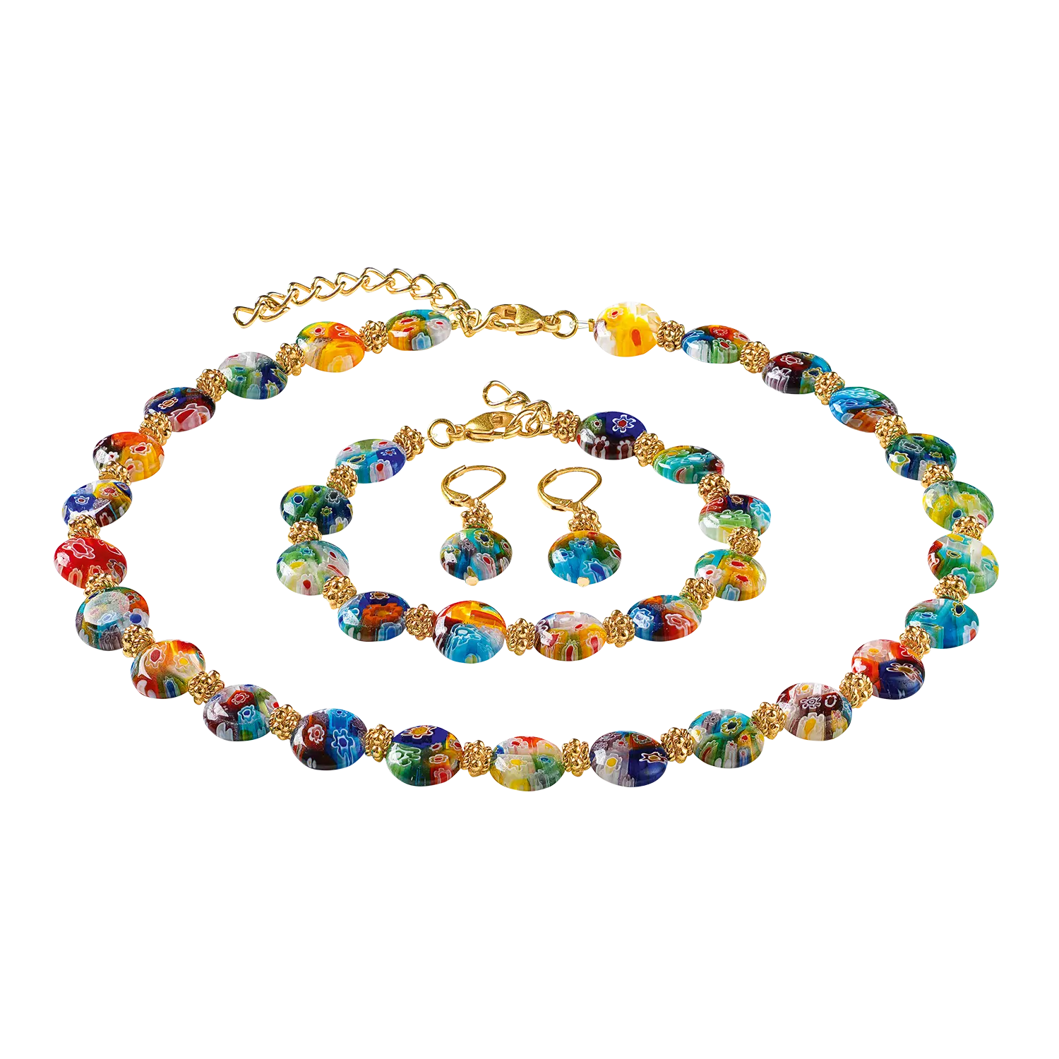 Schmuckset "Mille Fiori" von ars mundi: Kette, Armband Ohrringe.