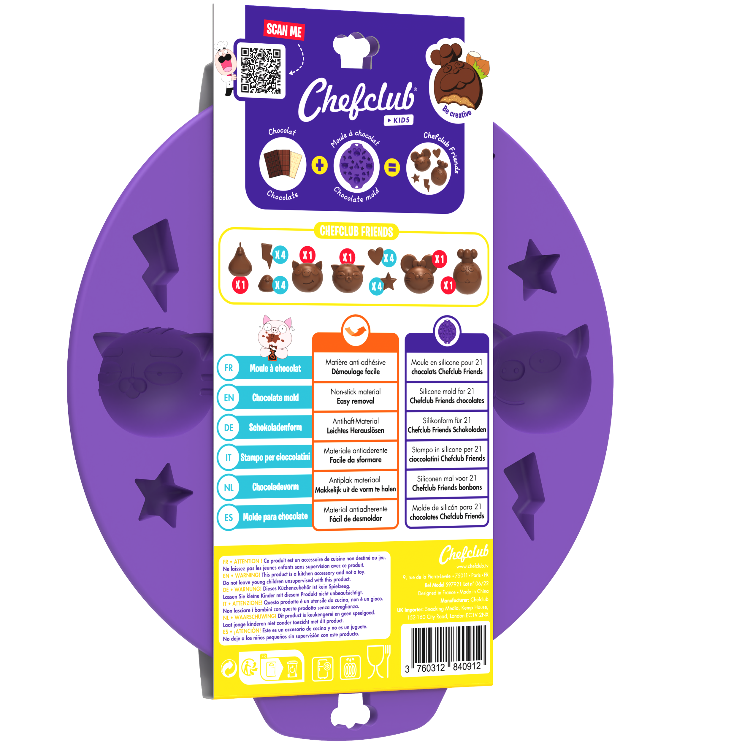 Schokoladenform aus Silikon für Kinder