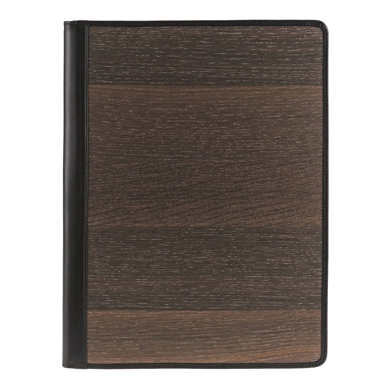 Schreibmappe A4 aus Räuchereiche und Glattleder