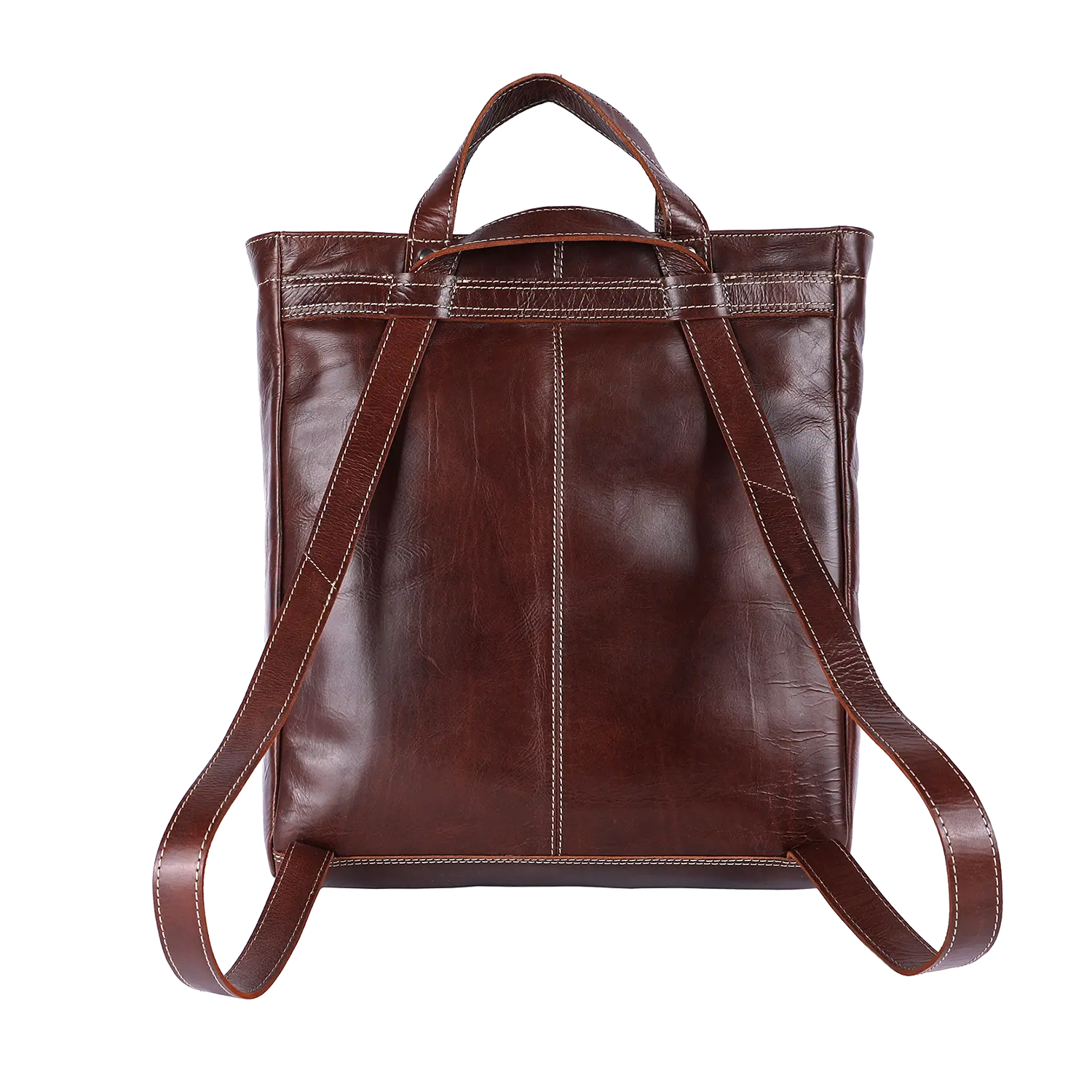 Der Shopper HALLODRI ist ein dunkelbrauner Lederrucksack mit glatter Textur, sichtbaren Nähten und verstellbaren Schultergurten. Er ist aus Alpenleder gefertigt, hat einen Tragegriff und ein minimalistisches Design ohne sichtbare Taschen oder Logos auf der Rückseite. Ein echtes Unikat in handwerklicher Qualität.