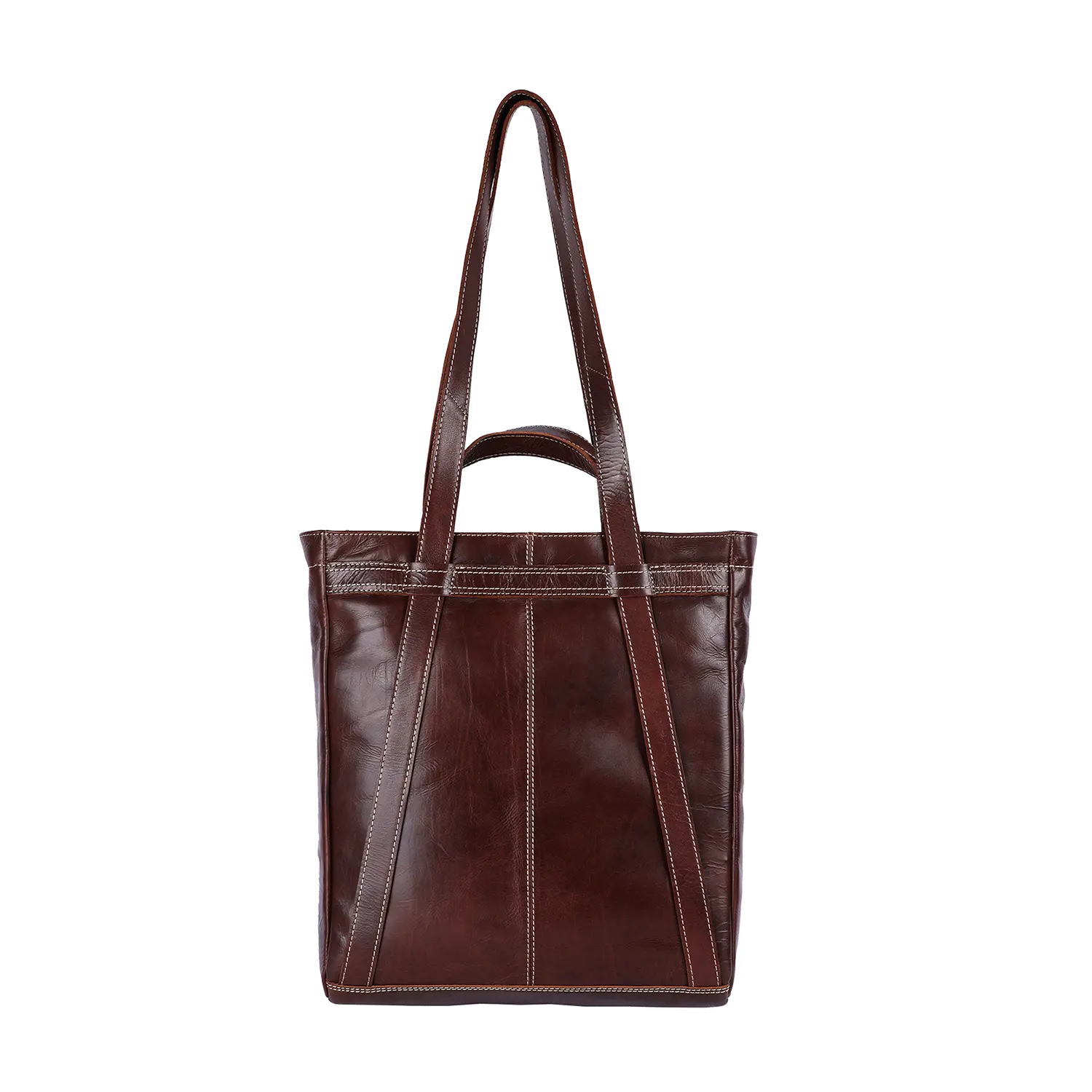 Der Shopper HALLODRI ist eine braune Einkaufstasche aus Alpenleder mit langen, stabilen Griffen, sauberen Nähten und verstärkten Ecken für mehr Haltbarkeit, die in ihrer rechteckigen Form die Eleganz der Unikat-Handwerkskunst zur Schau stellt.