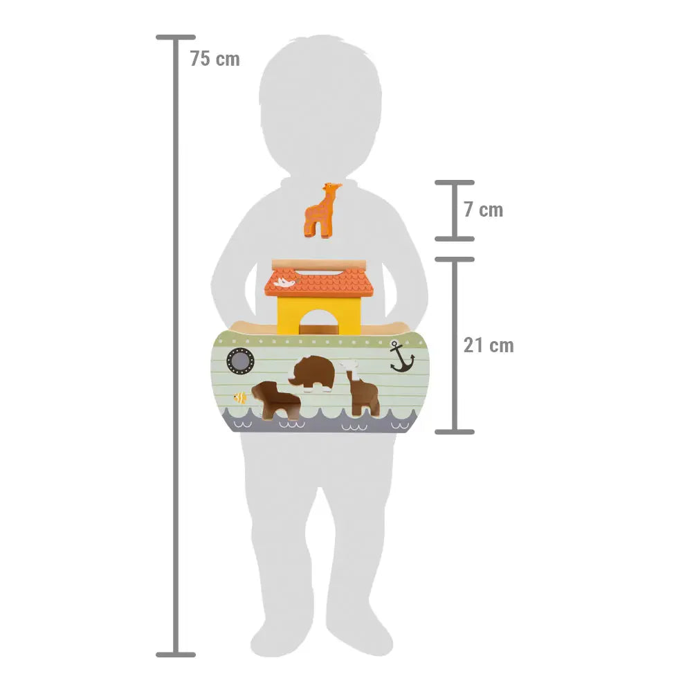 Die Größe vom Steckspiel für Kinder in einer Grafik