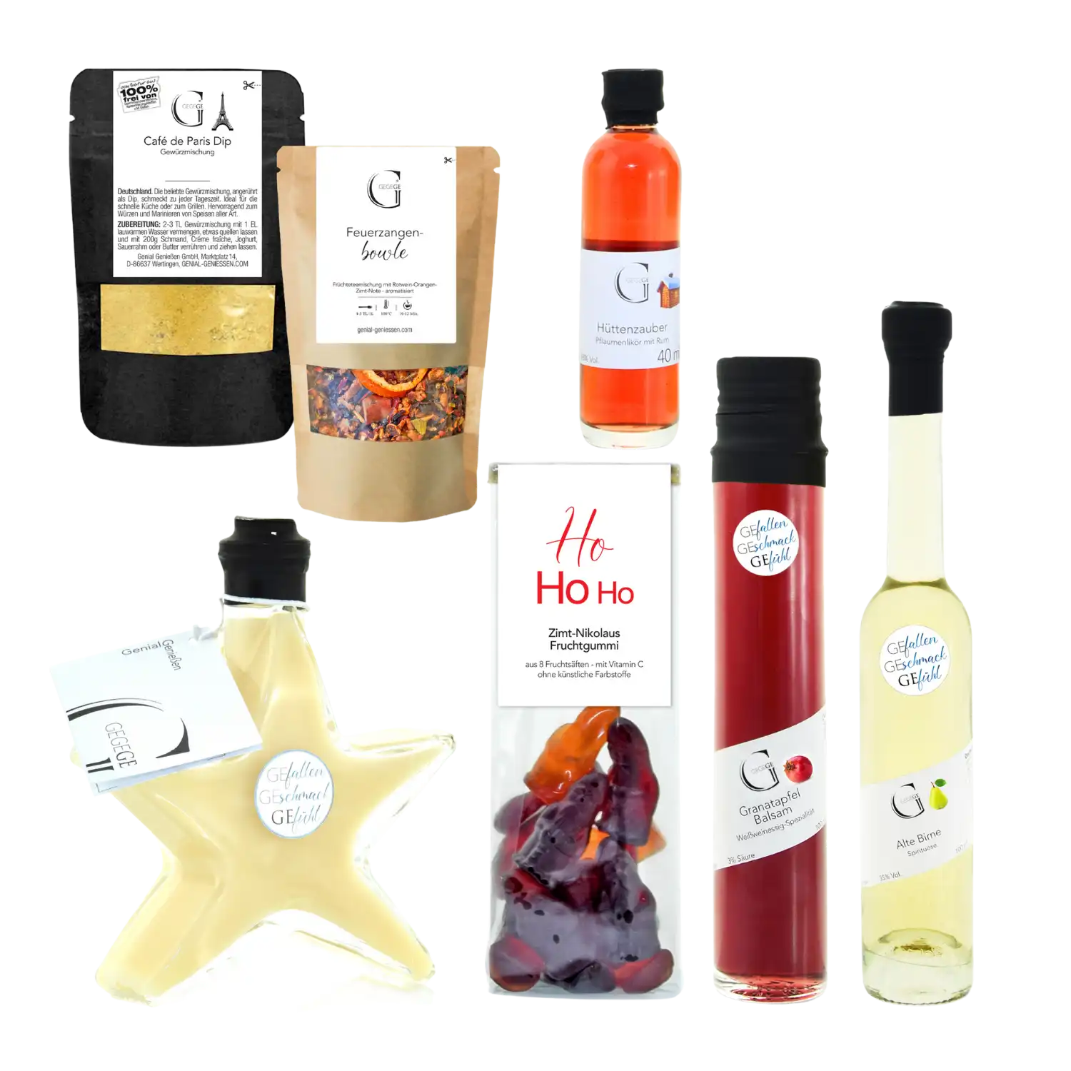 Süffige Weihnachtsfeier Geschenkset: Handverlesene Köstlichkeiten aus Deutschland.