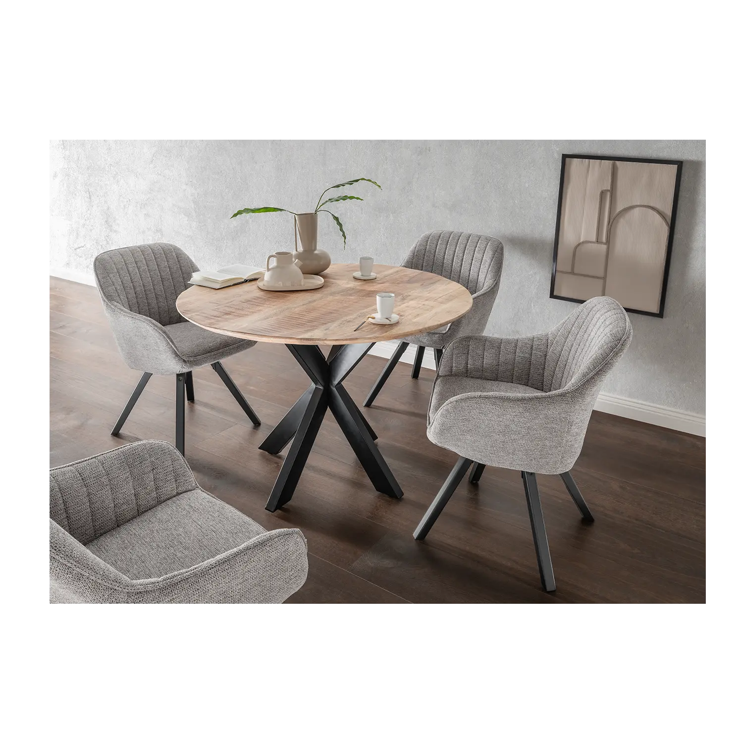 Kleiner runder Esstisch aus Holz 110 cm Durchmesser  für 4 Personen