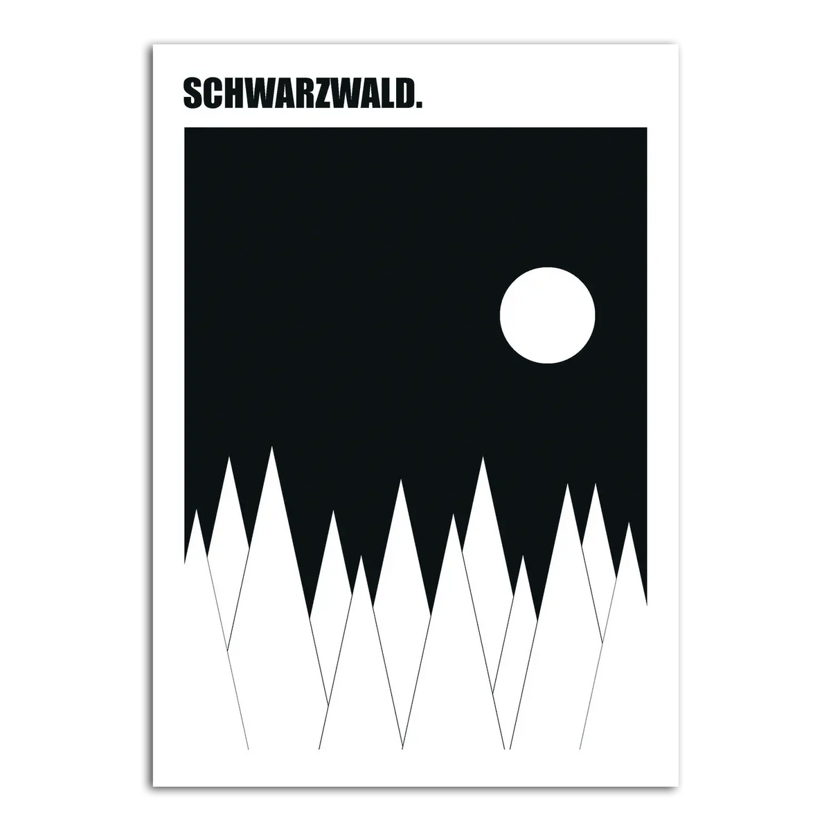 Wandbild Schwarzwald von Julian Danner, Vollmond über Tannen