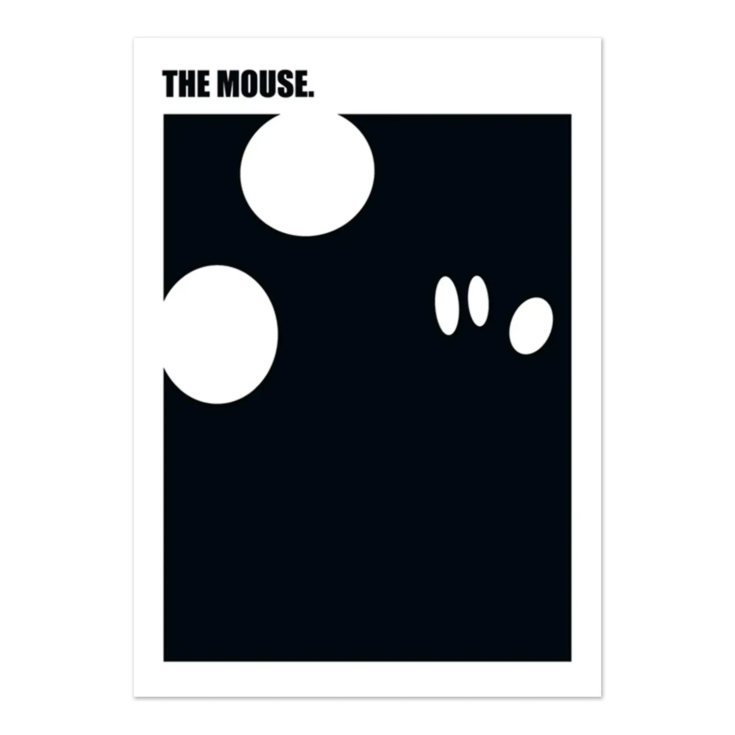 Minimalistisches Schwarz-Weiß-Kunst-Wohnaccessoire The Mouse Siebdruck von Julian Danner.