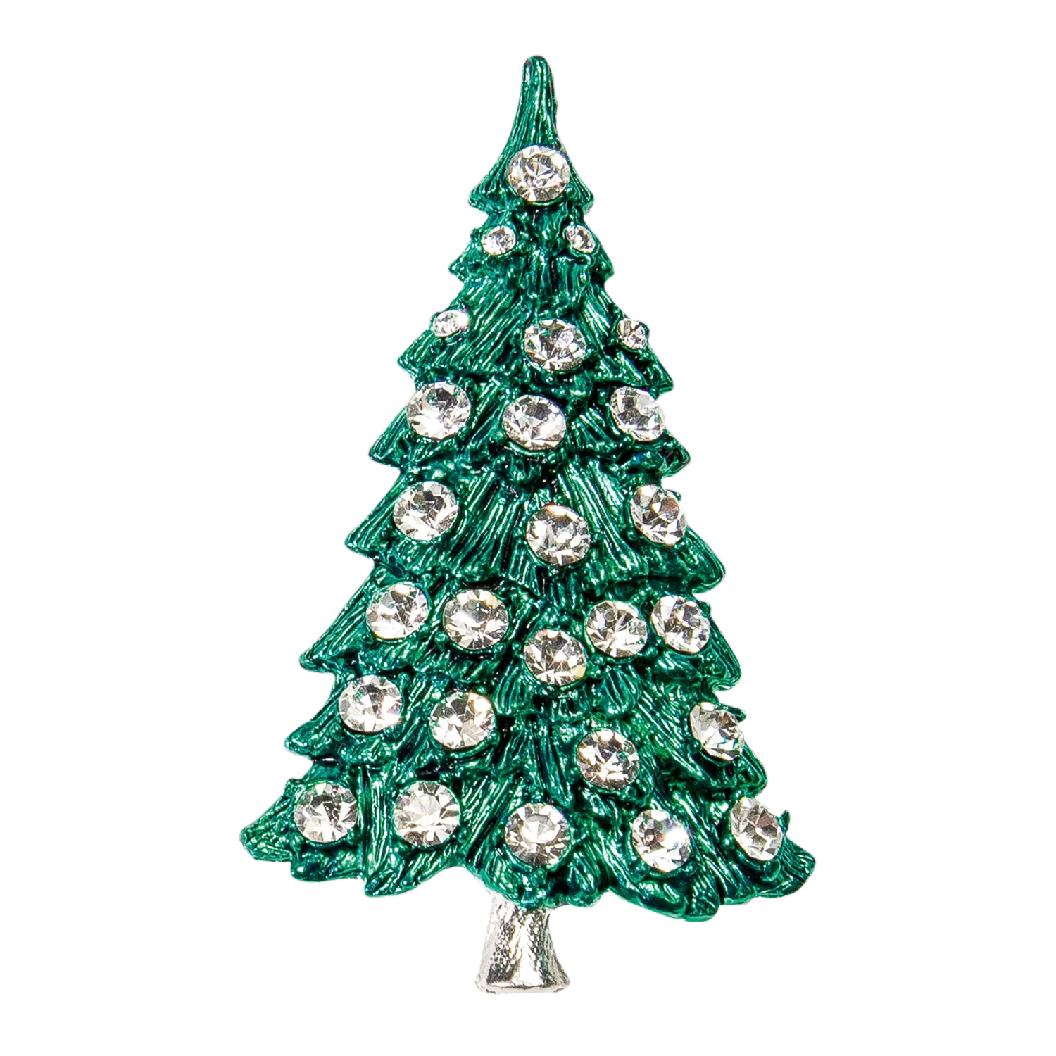 Ars mundi Brosche "Tannenbaum grün emailliert" mit funkelnden Kristallen.